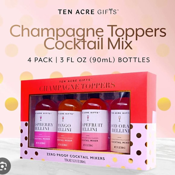 Ten Acre Gifts Champagne Toppers Kit Zero Proof Mixers Sealed Package - Picture 2 of 5